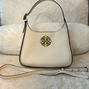 Tory Burch White Shoulder Bag with Gold Hardware